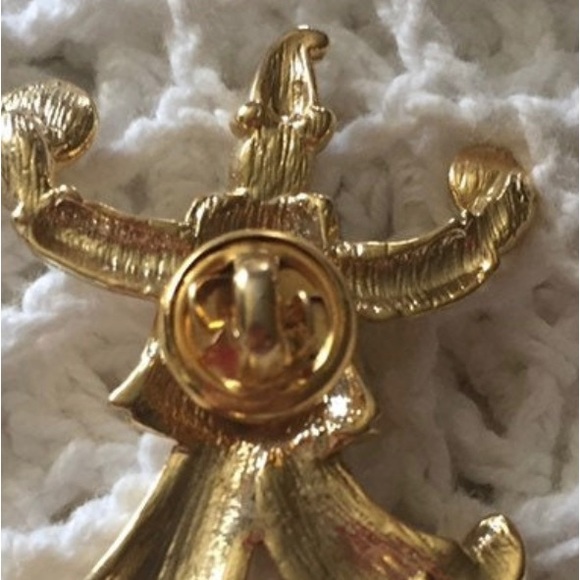Artifacts Clown Pin On Original Card 1986 Gold Tone With Rhinestones - Picture 3 of 4